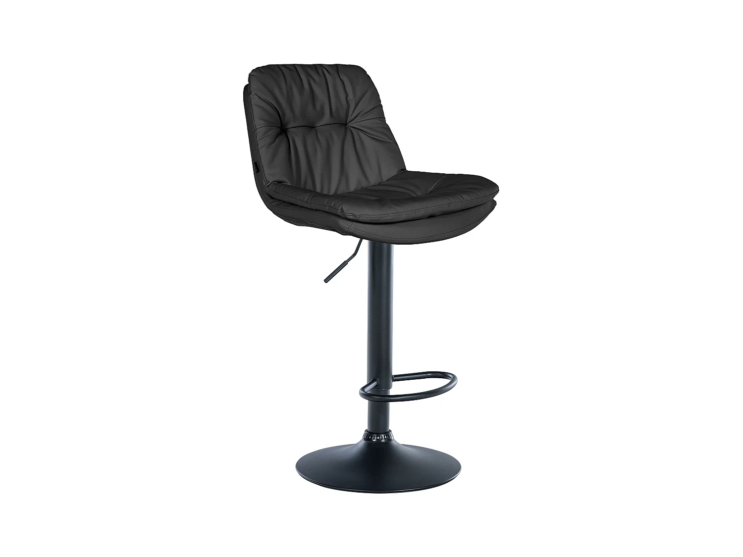 Tabouret de bar - Similicuir - Noir - Laurel