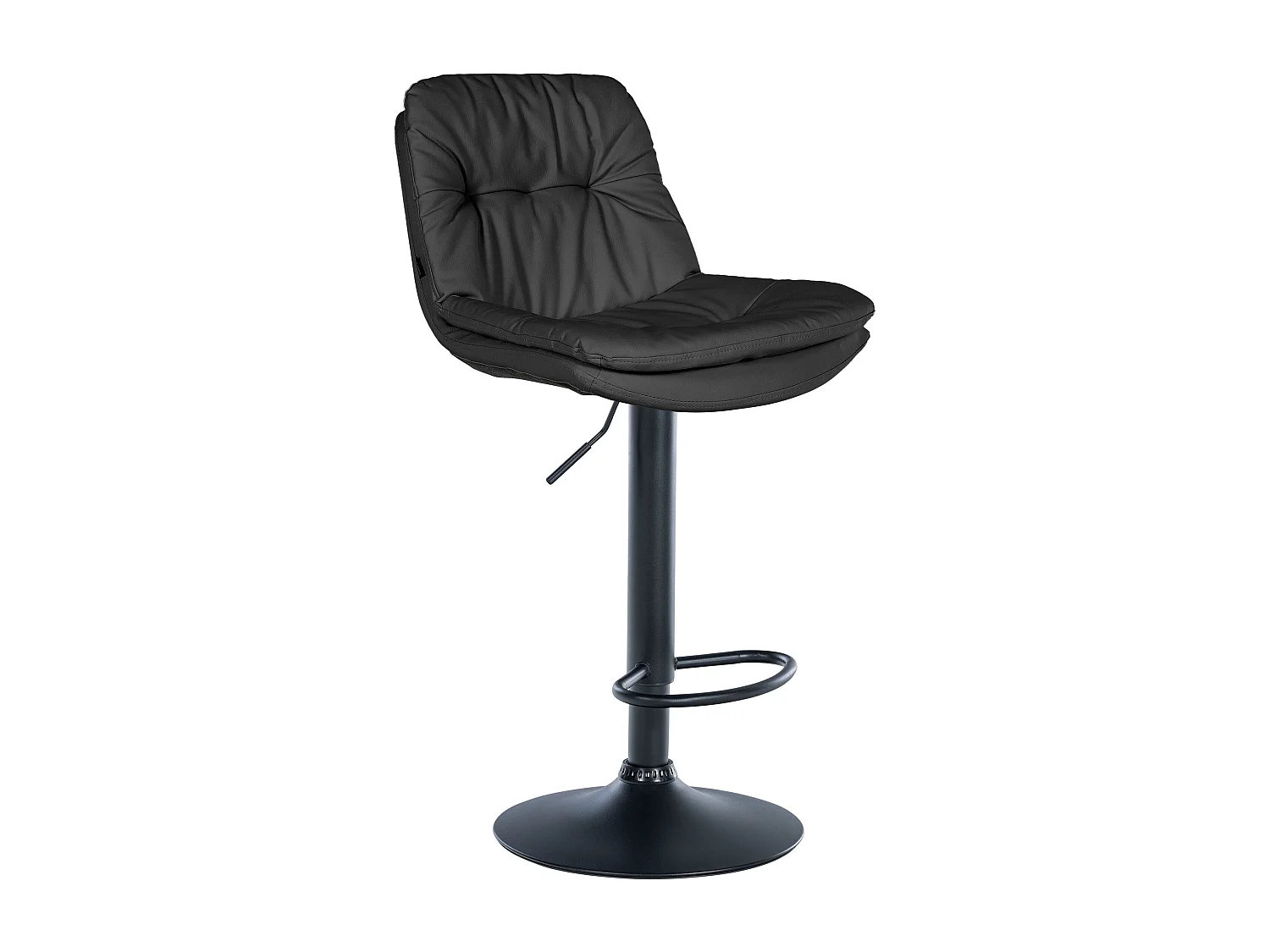 Tabouret de bar - Similicuir - Noir - Laurel