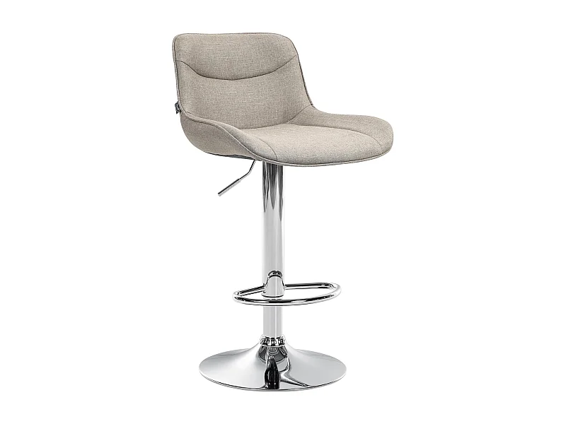 Tabouret de bar - Tissu & Chrome - Taupe - Vonore