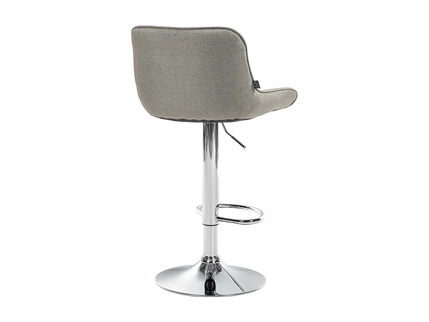 Tabouret de bar - Tissu & Chrome - Taupe - Vonore