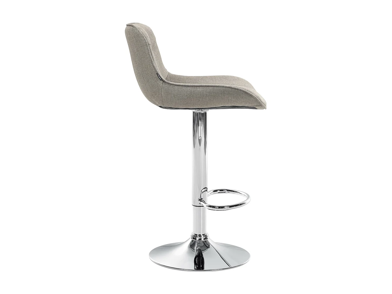 Tabouret de bar - Tissu & Chrome - Taupe - Vonore