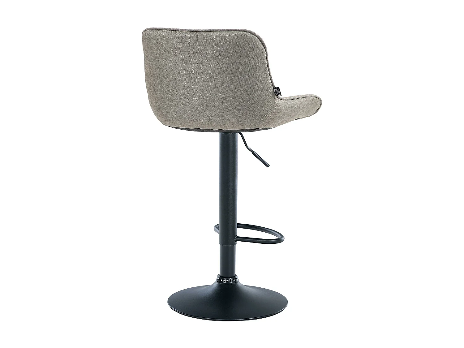 Lot de 2  Tabouret de bar - Tissu & Noir - Taupe - Vonore