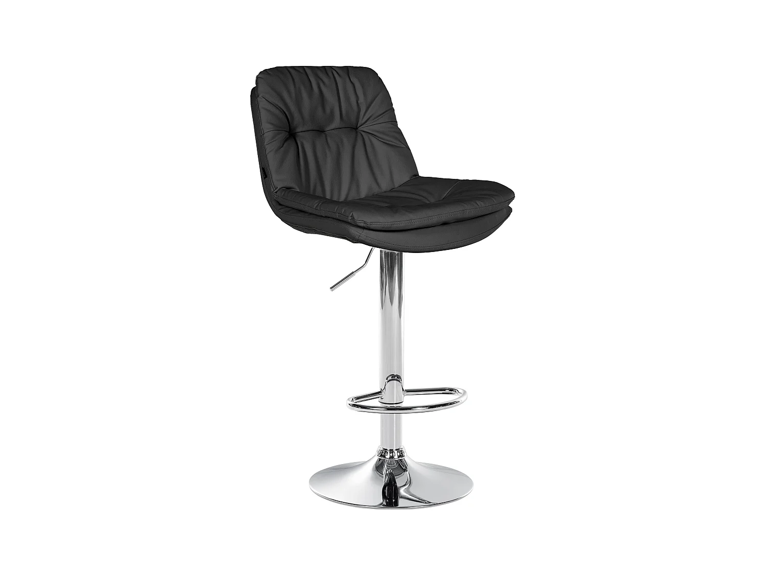 Tabouret de bar - Similicuir - Noir - Laurel