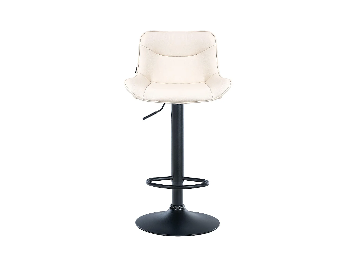 Lot de 2  Tabouret de bar - Similicuir & Noir - Crème - Vonore
