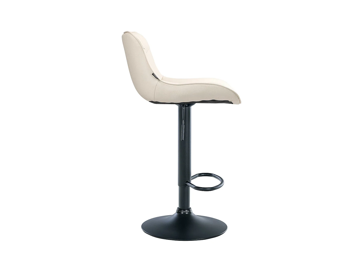 Lot de 2  Tabouret de bar - Similicuir & Noir - Crème - Vonore