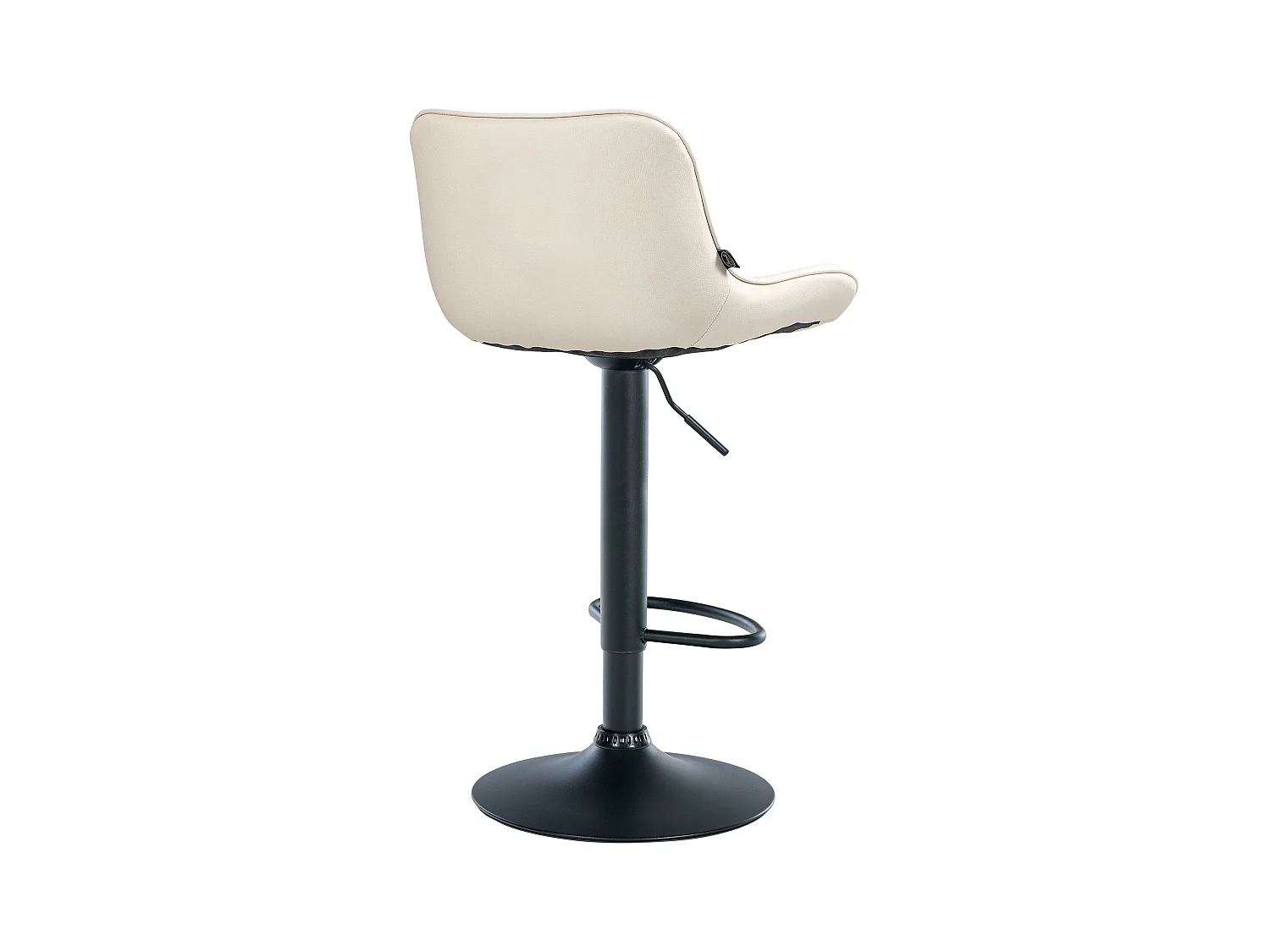 Lot de 2  Tabouret de bar - Similicuir & Noir - Crème - Vonore
