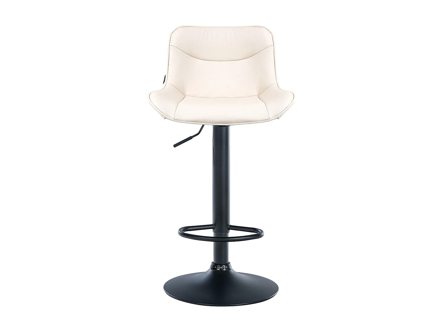 Lot de 2  Tabouret de bar - Similicuir & Noir - Crème - Vonore