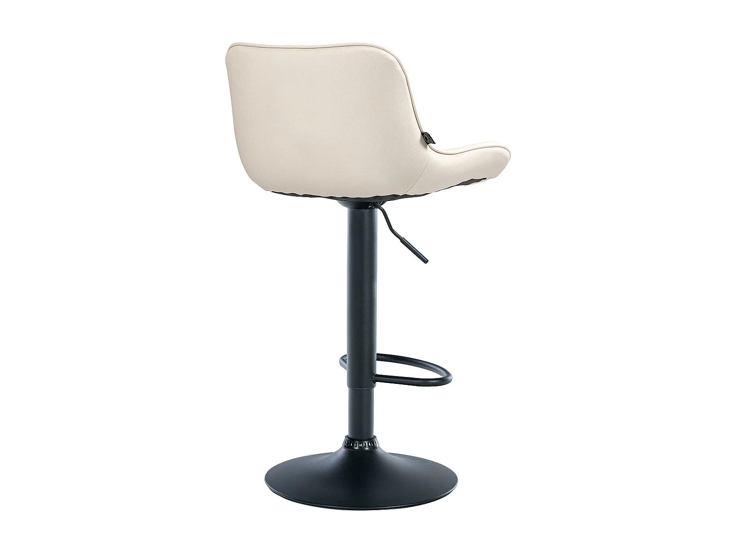 Lot de 2  Tabouret de bar - Similicuir & Noir - Crème - Vonore