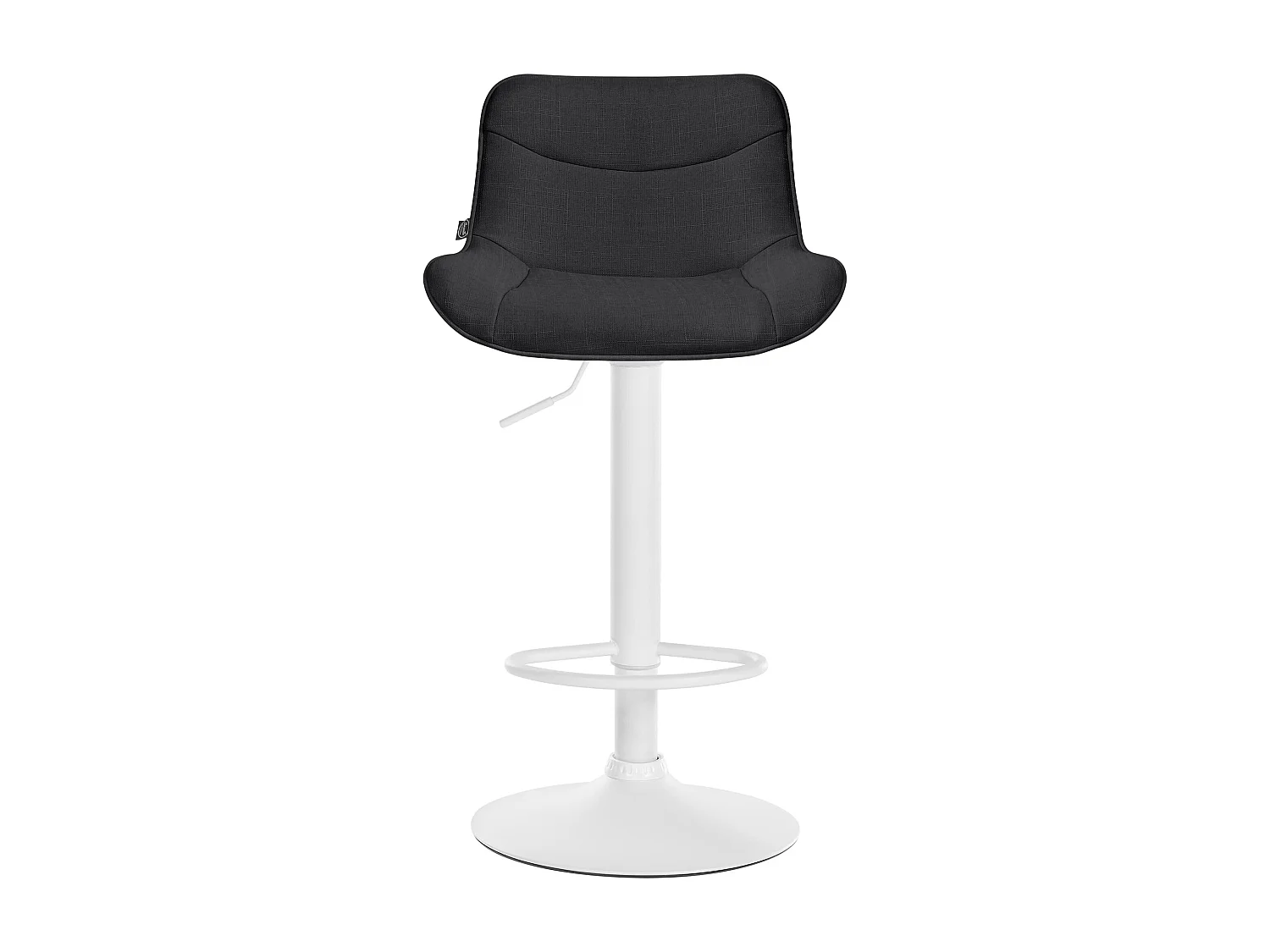 Tabouret de bar - Tissu & Blanc - Noir - Vonore