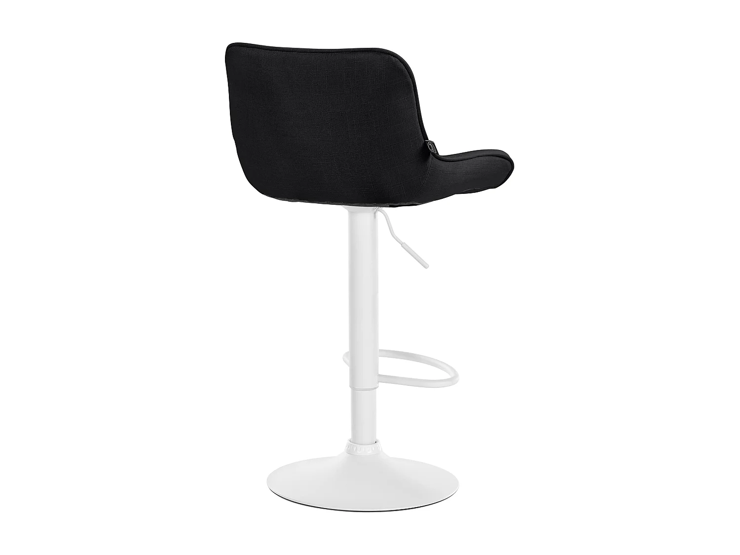 Tabouret de bar - Tissu & Blanc - Noir - Vonore