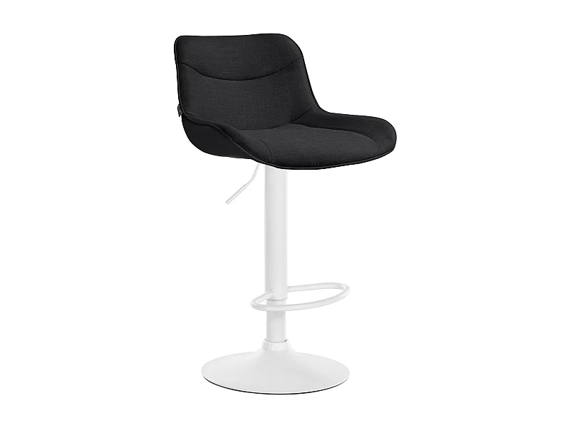 Tabouret de bar - Tissu & Blanc - Noir - Vonore