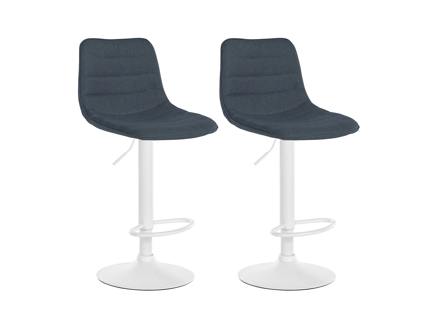 Lot de 2  Tabouret de bar - Tissu - Gris foncé - Lex