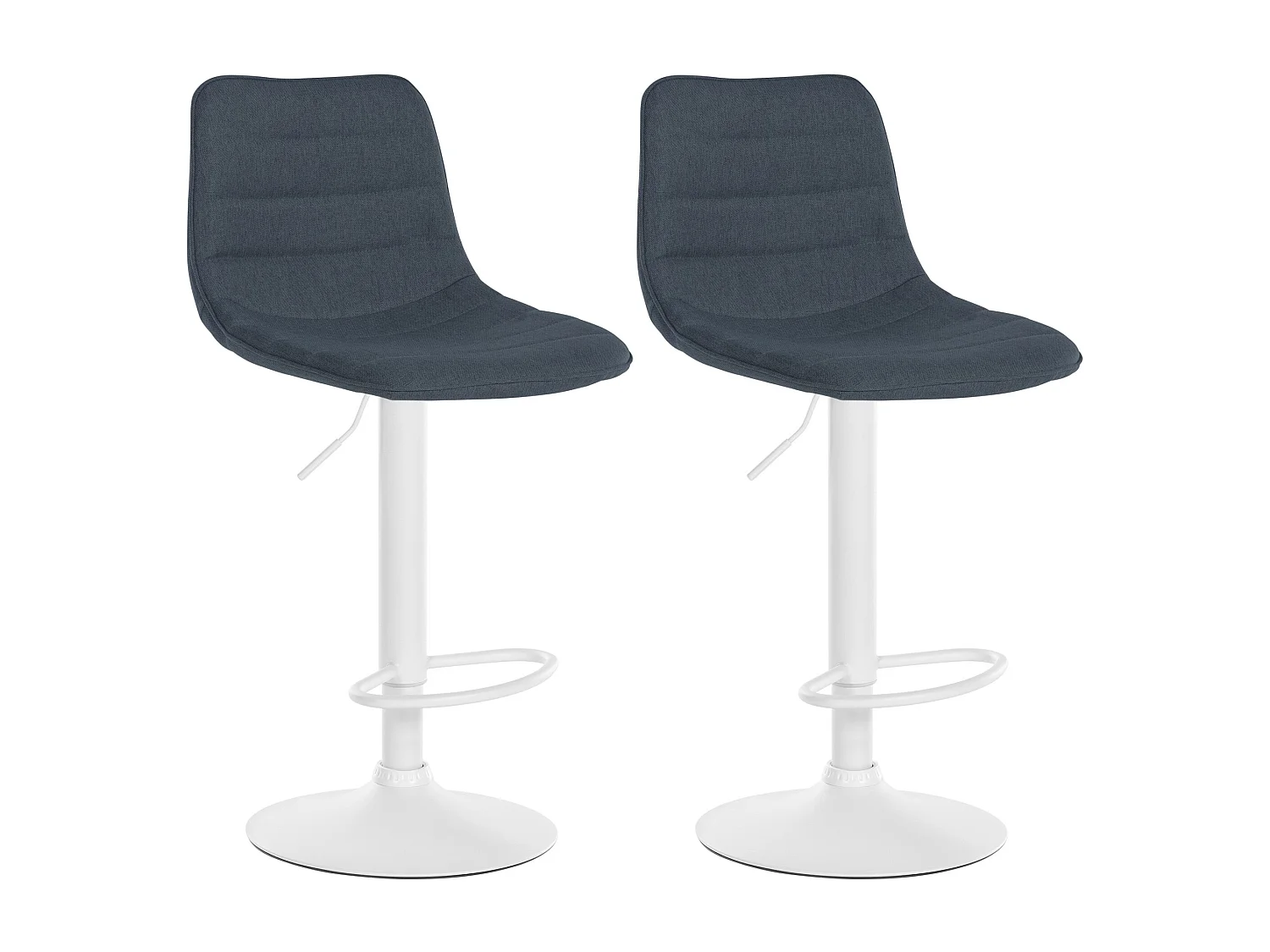 Lot de 2  Tabouret de bar - Tissu - Gris foncé - Lex