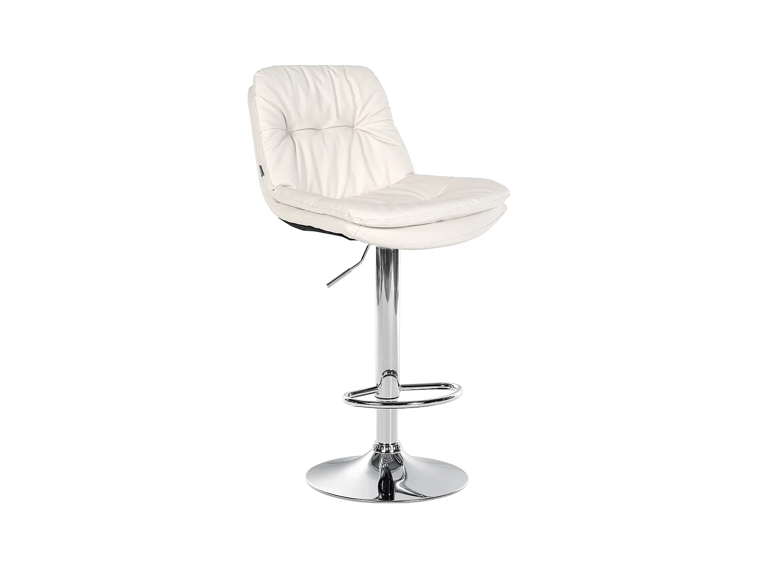 Tabouret de bar - Similicuir - Blanc - Laurel