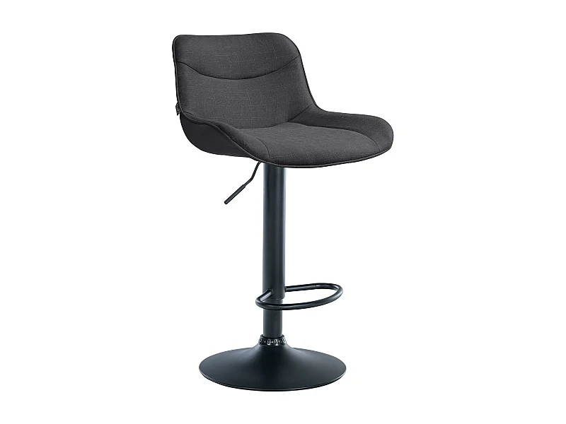 Tabouret de bar - Tissu & Noir - Gris foncé - Vonore