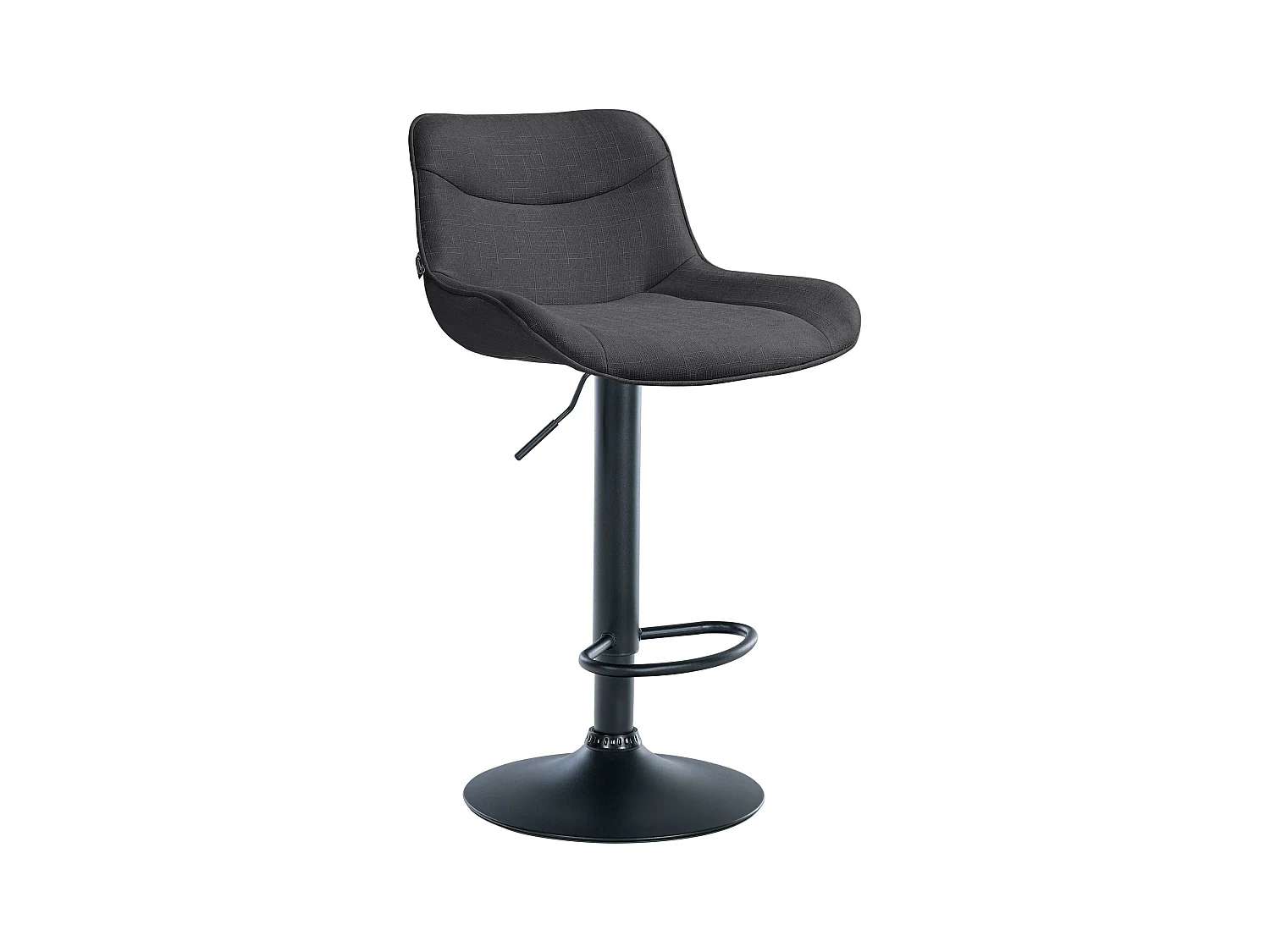 Tabouret de bar - Tissu & Noir - Gris foncé - Vonore