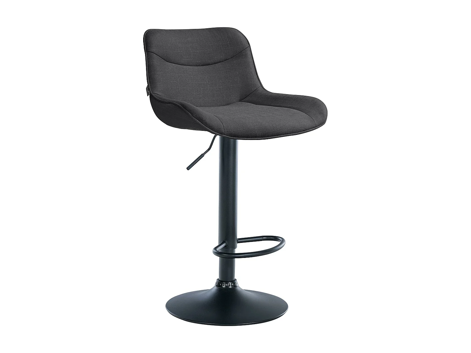 Tabouret de bar - Tissu & Noir - Gris foncé - Vonore