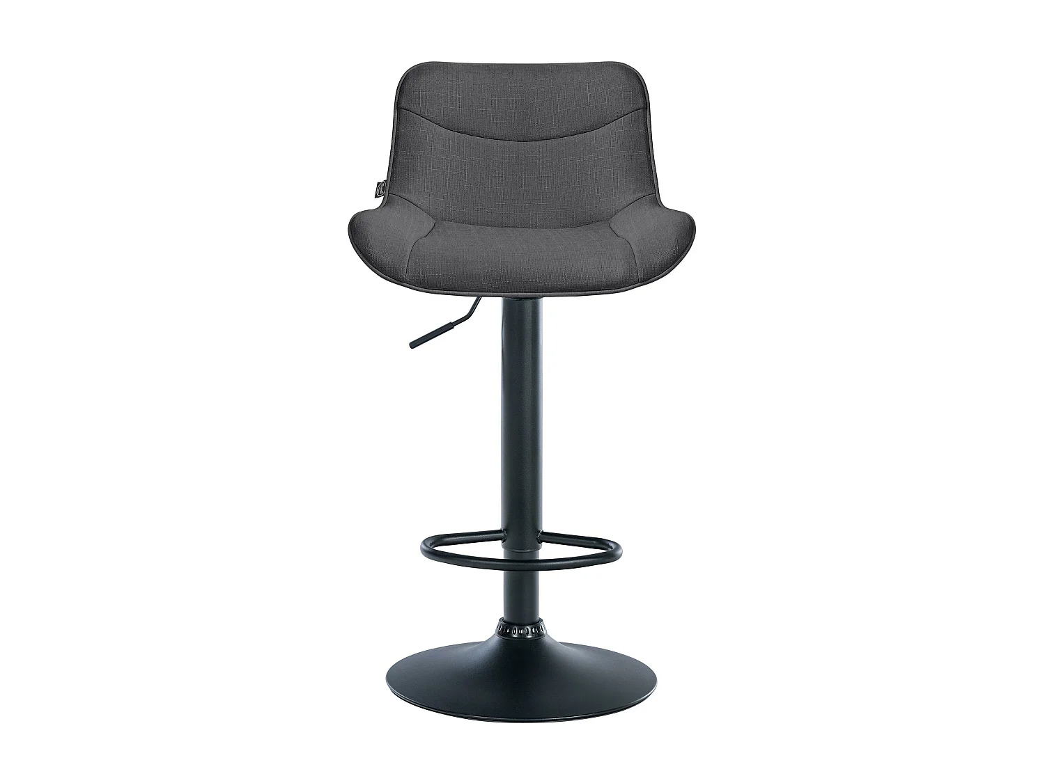Tabouret de bar - Tissu & Noir - Gris foncé - Vonore
