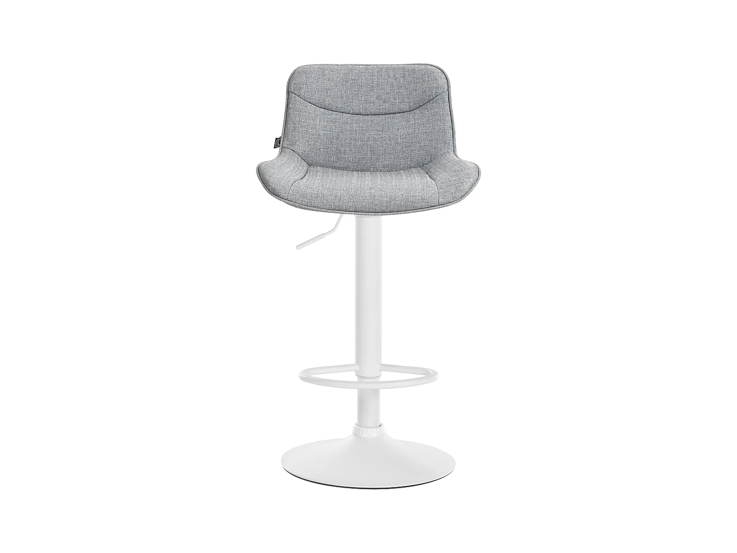 Lot de 2  Tabouret de bar - Tissu & Blanc - Gris - Vonore