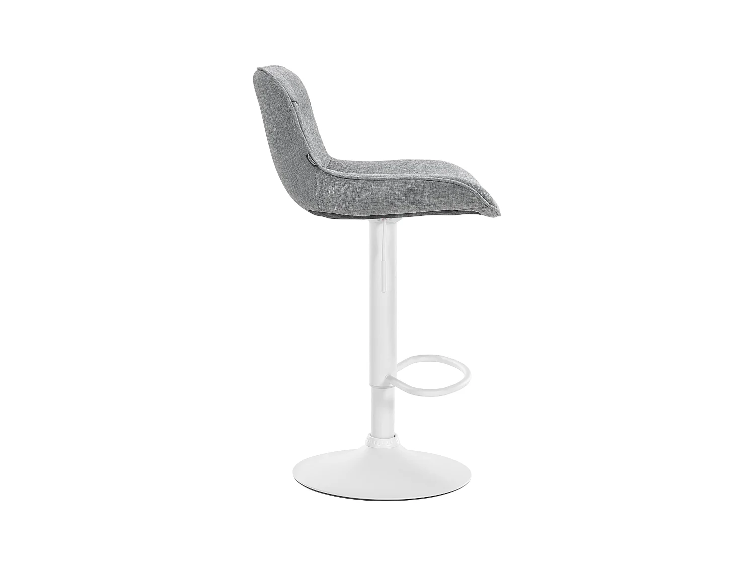 Lot de 2  Tabouret de bar - Tissu & Blanc - Gris - Vonore