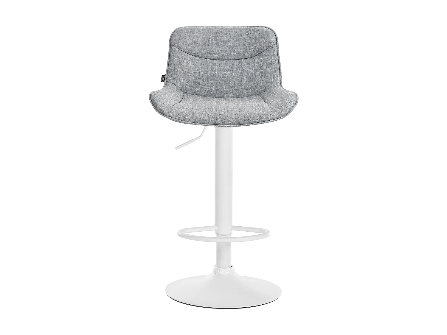 Lot de 2  Tabouret de bar - Tissu & Blanc - Gris - Vonore