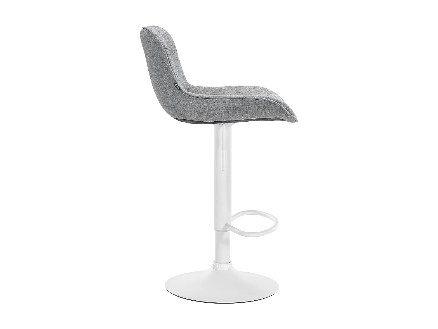 Lot de 2  Tabouret de bar - Tissu & Blanc - Gris - Vonore