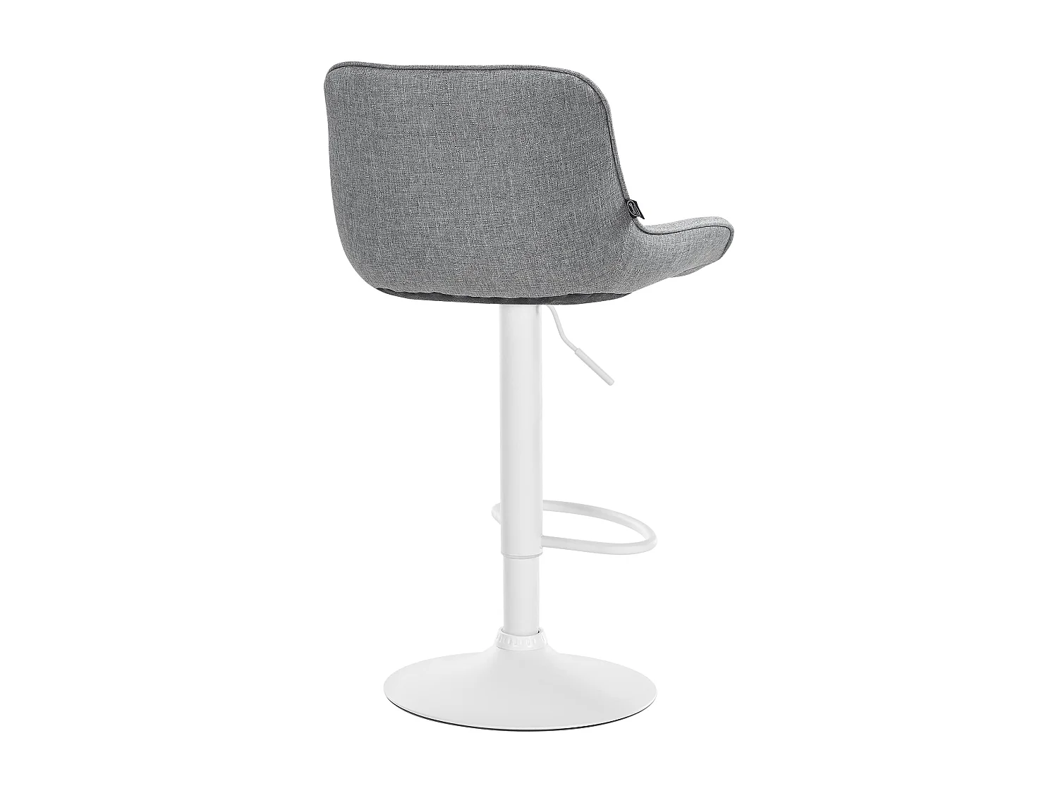 Lot de 2  Tabouret de bar - Tissu & Blanc - Gris - Vonore