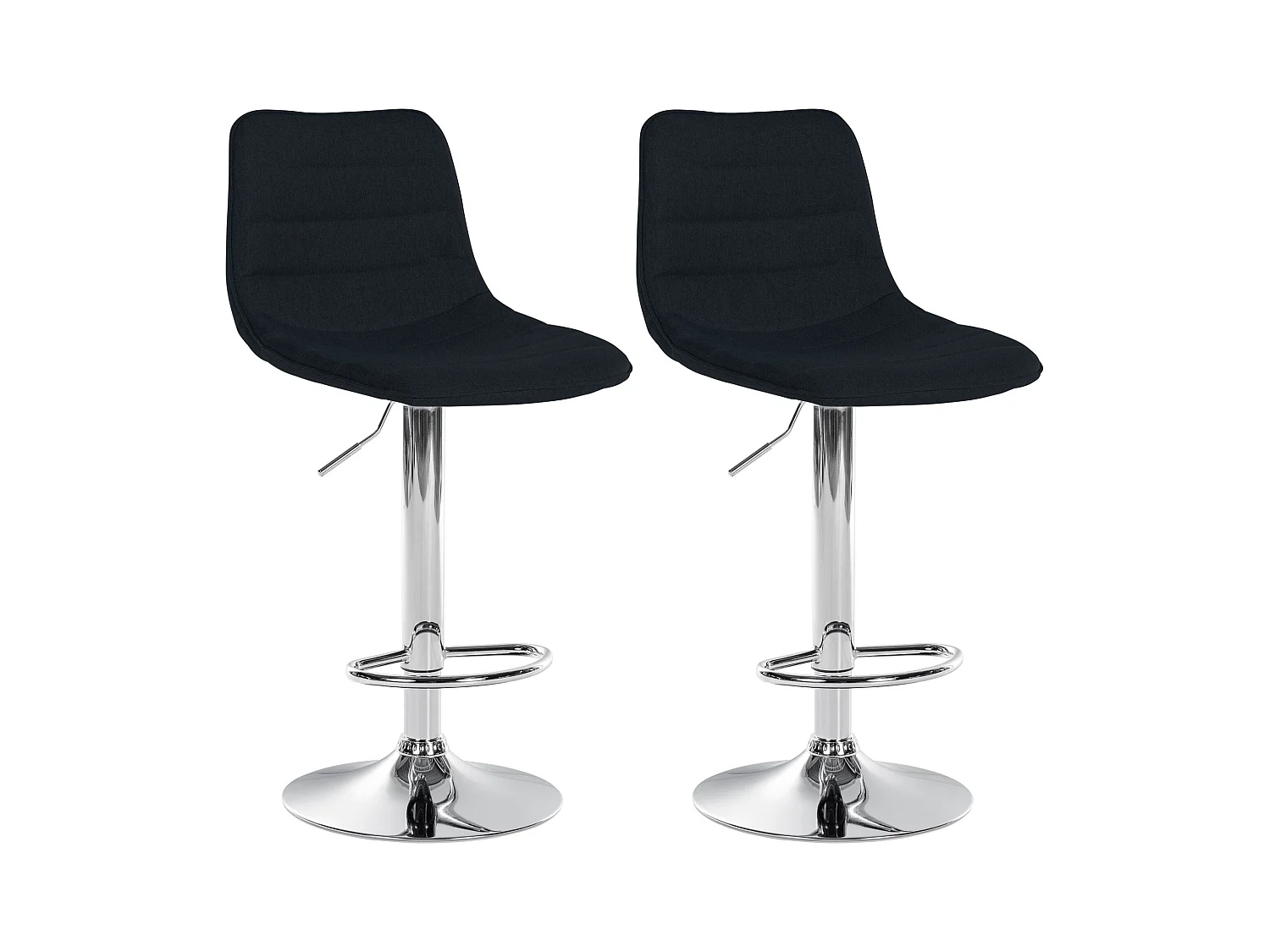 Lot de 2  Tabouret de bar - Tissu - Noir - Lex