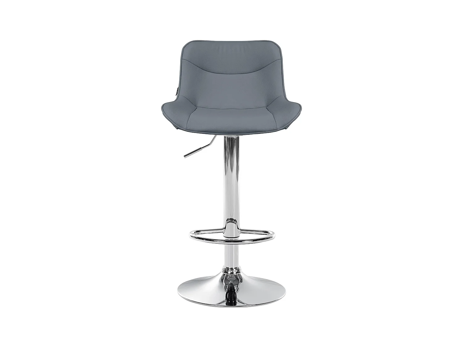 Lot de 2  Tabouret de bar - Similicuir & Chrome - Gris - Vonore