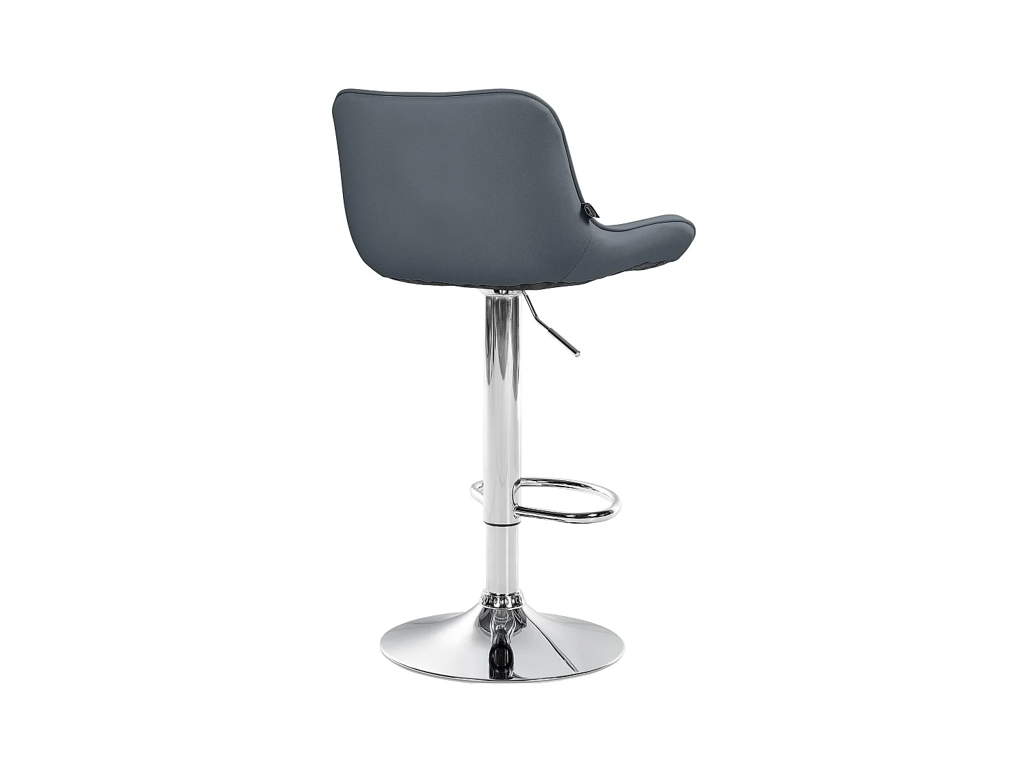 Lot de 2  Tabouret de bar - Similicuir & Chrome - Gris - Vonore