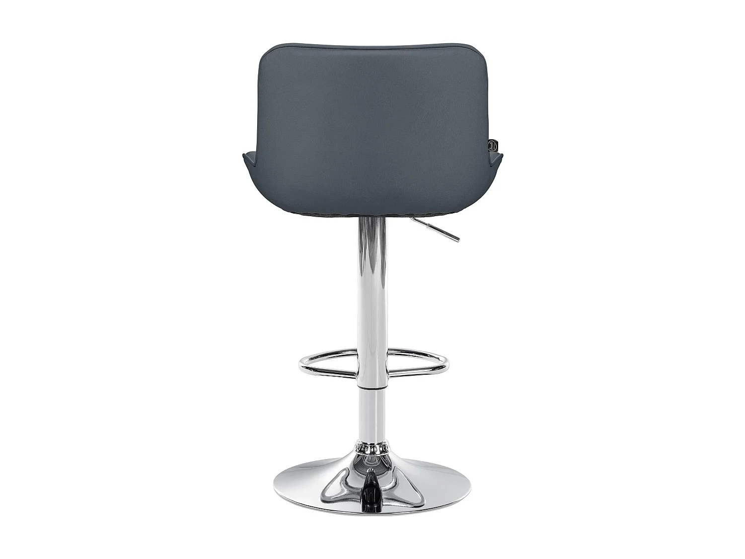 Lot de 2  Tabouret de bar - Similicuir & Chrome - Gris - Vonore