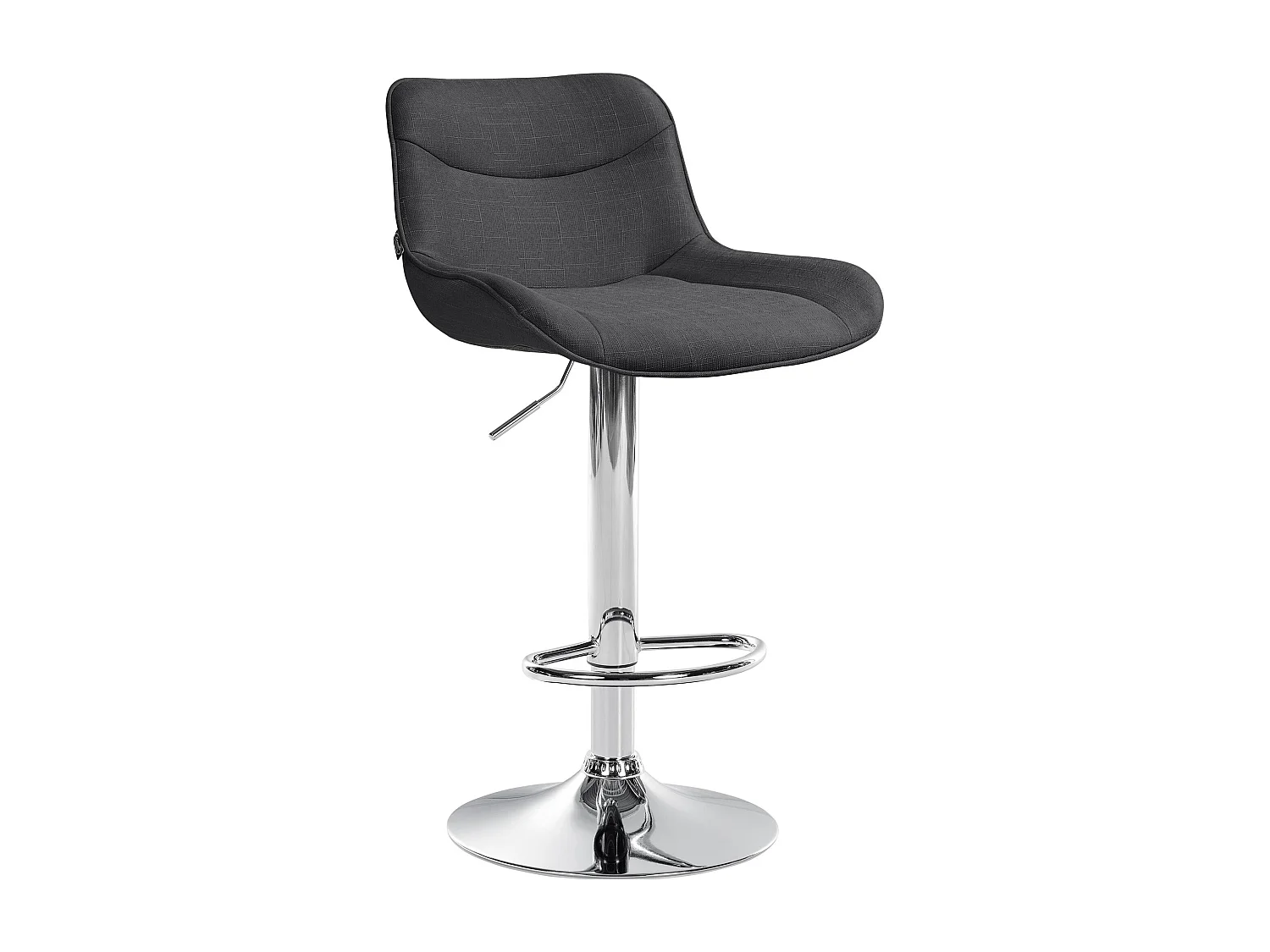 Tabouret de bar - Tissu & Chrome - Gris foncé - Vonore