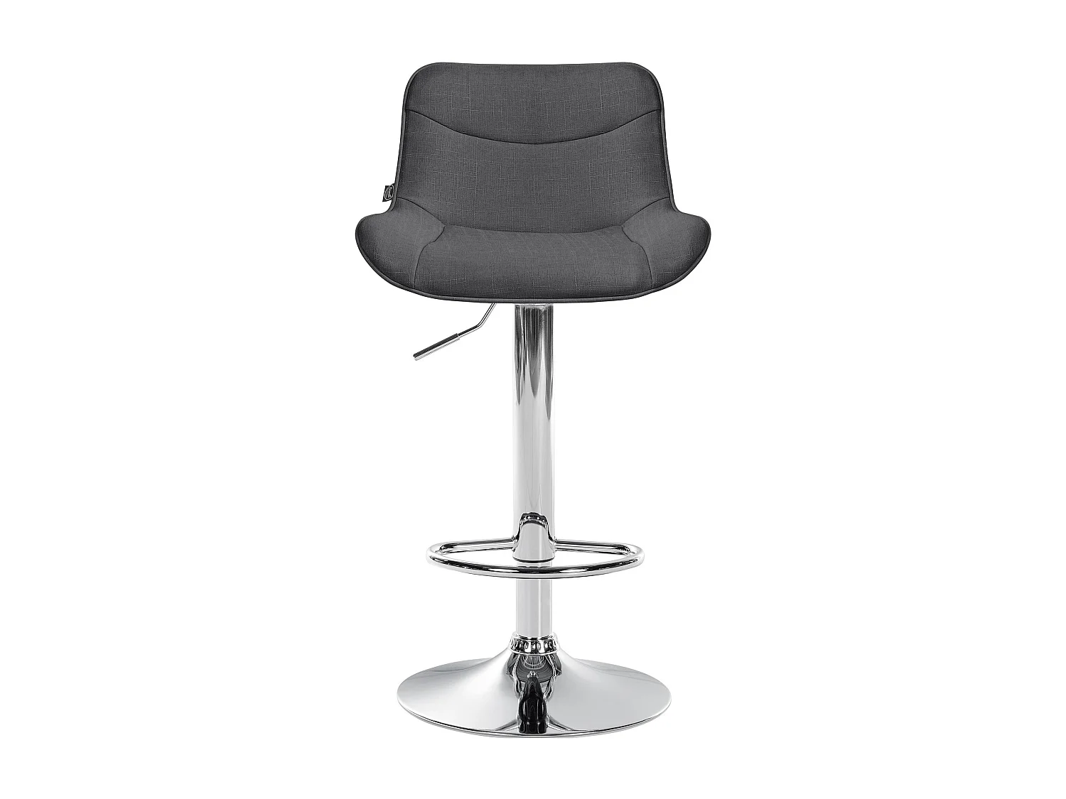 Tabouret de bar - Tissu & Chrome - Gris foncé - Vonore
