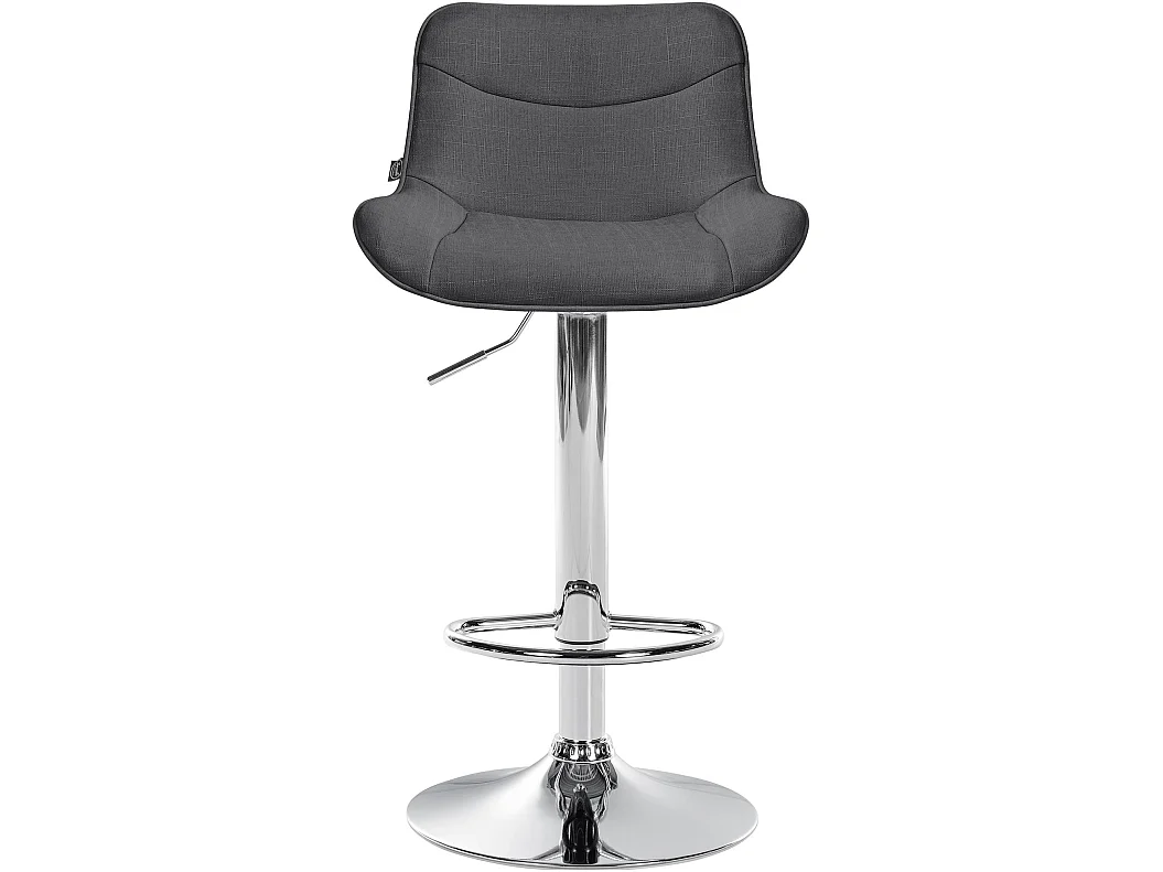 Tabouret de bar - Tissu & Chrome - Gris foncé - Vonore