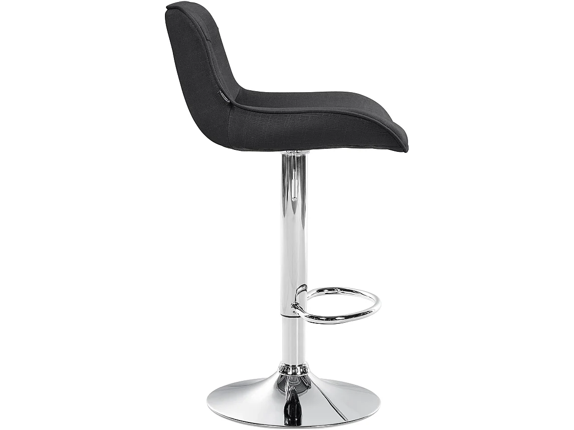 Tabouret de bar - Tissu & Chrome - Gris foncé - Vonore