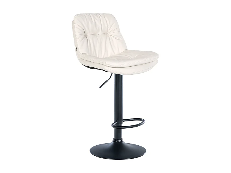 Tabouret de bar - Similicuir - Blanc - Laurel