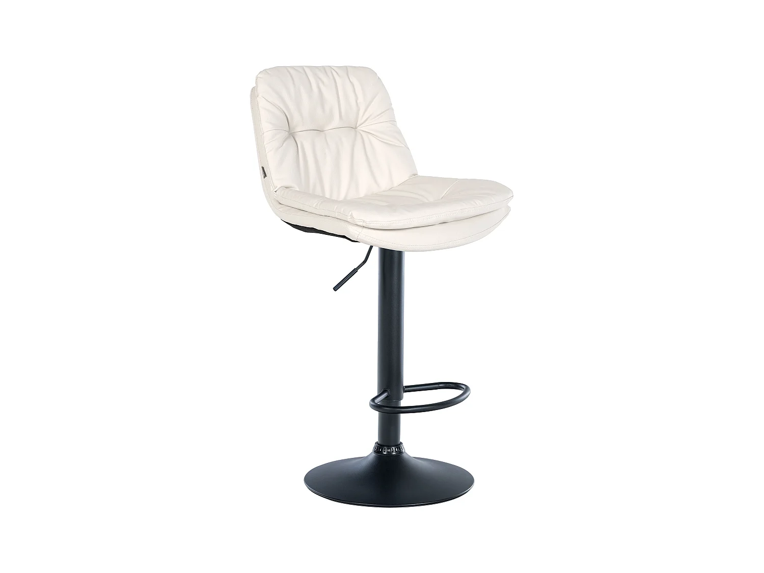 Tabouret de bar - Similicuir - Blanc - Laurel