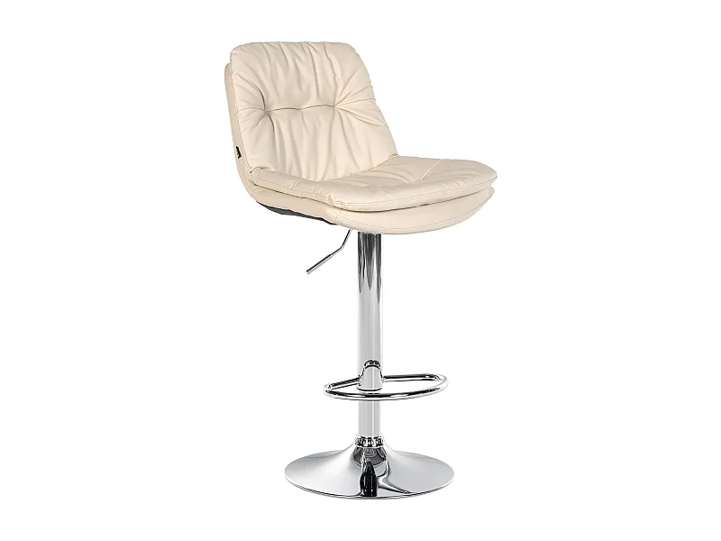 Tabouret de bar - Similicuir - Crème - Laurel