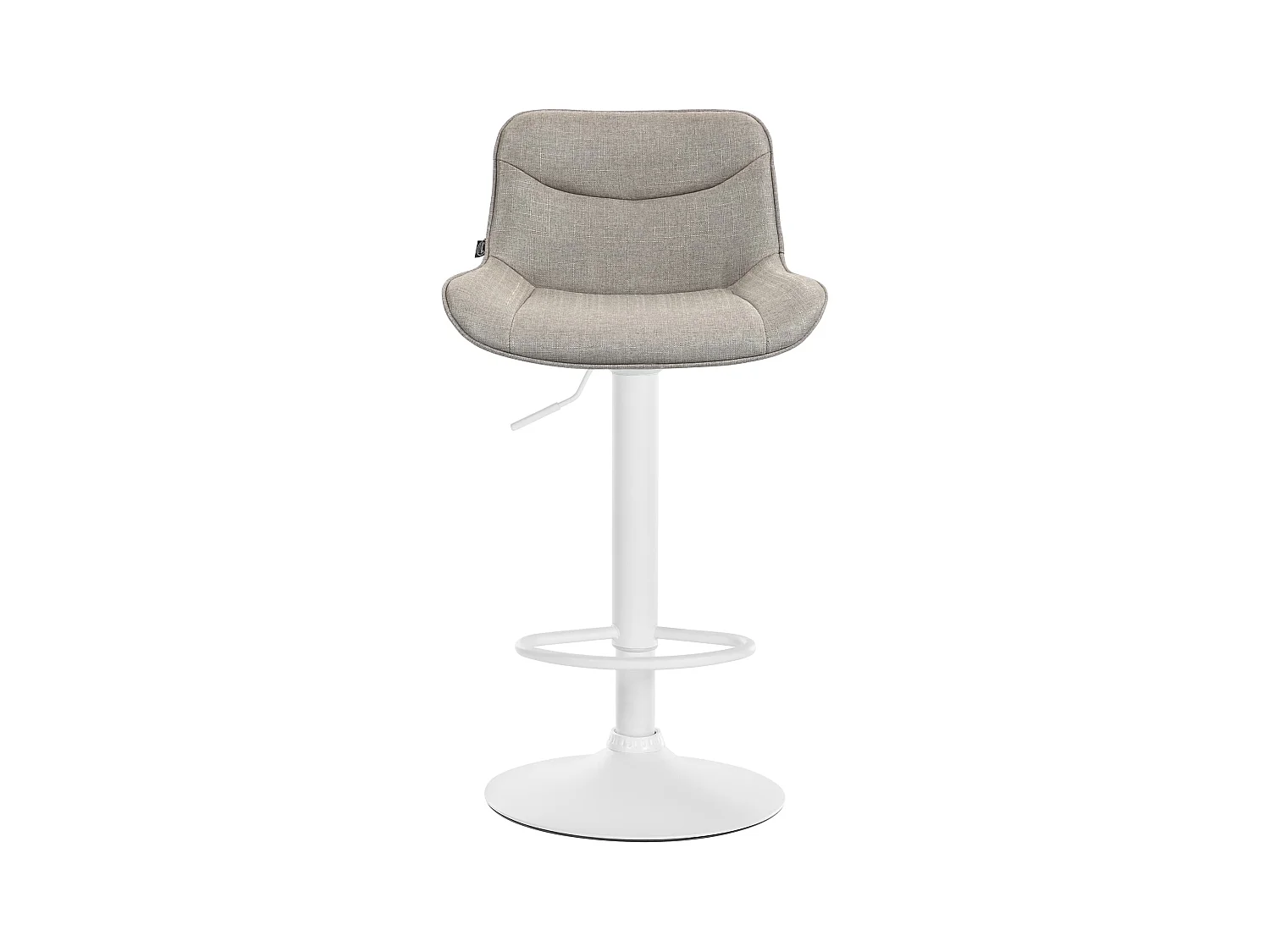 Lot de 2  Tabouret de bar - Tissu & Blanc - Taupe - Vonore