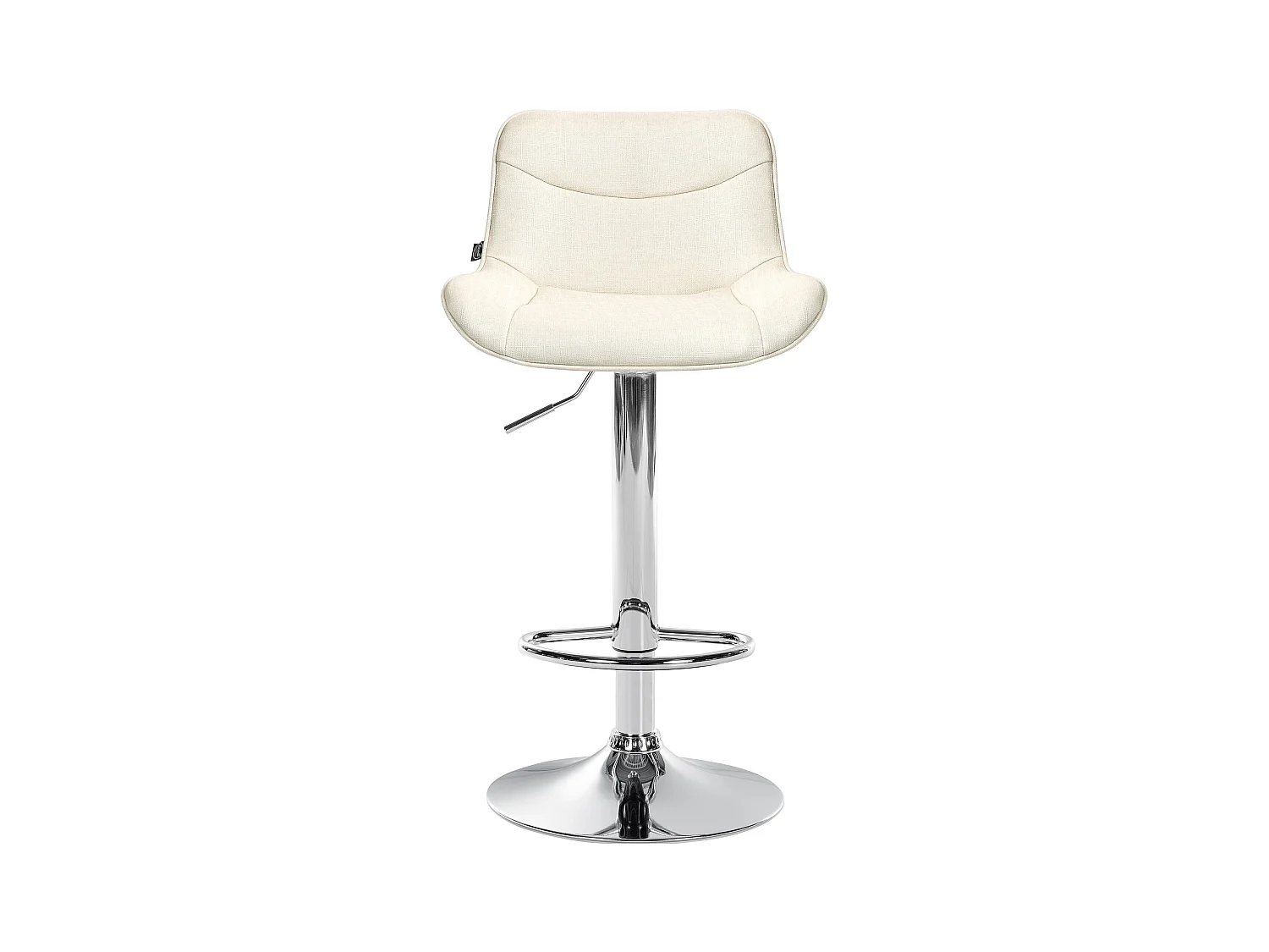 Lot de 2  Tabouret de bar - Tissu & Chrome - Crème - Vonore