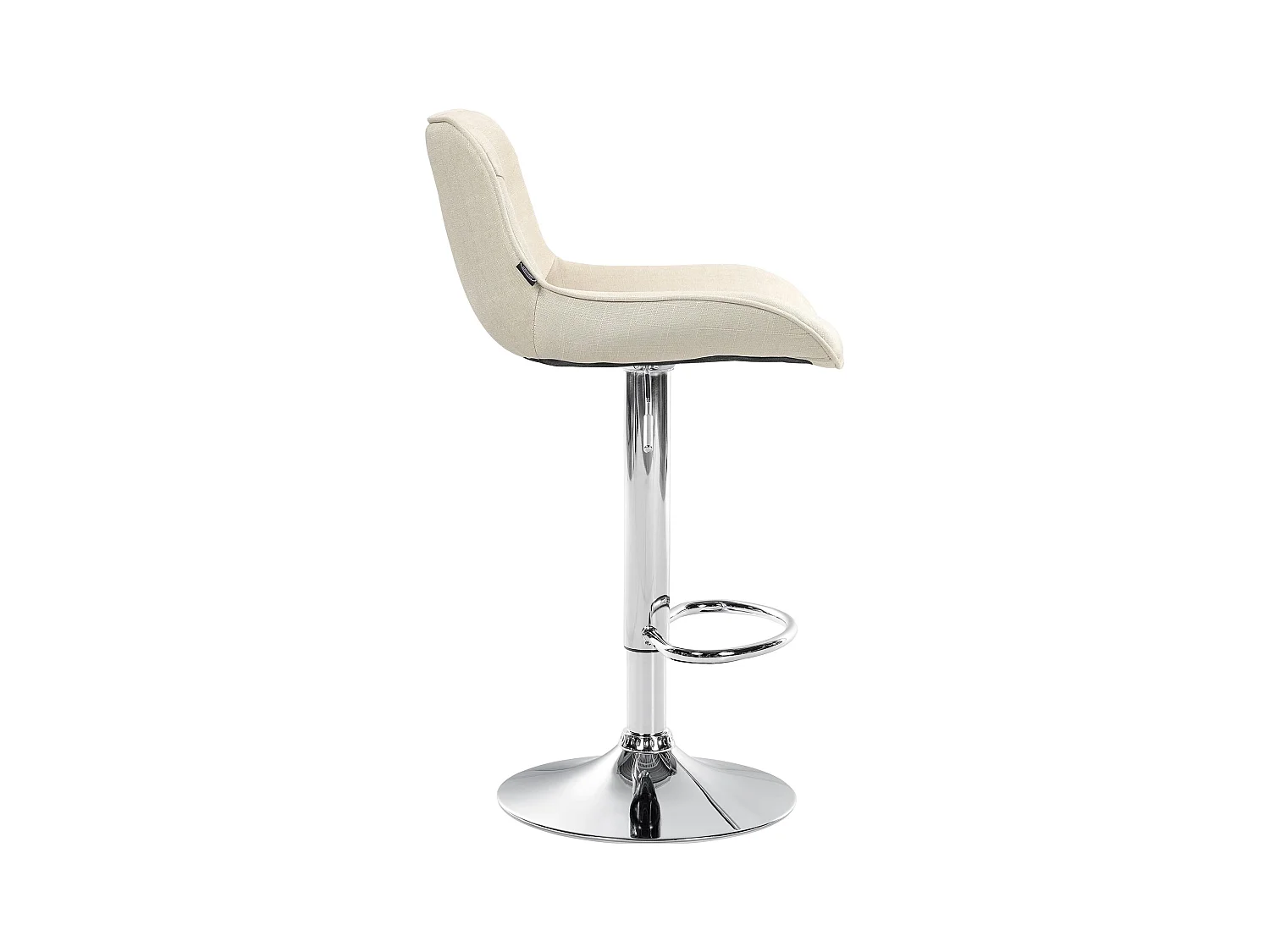 Lot de 2  Tabouret de bar - Tissu & Chrome - Crème - Vonore