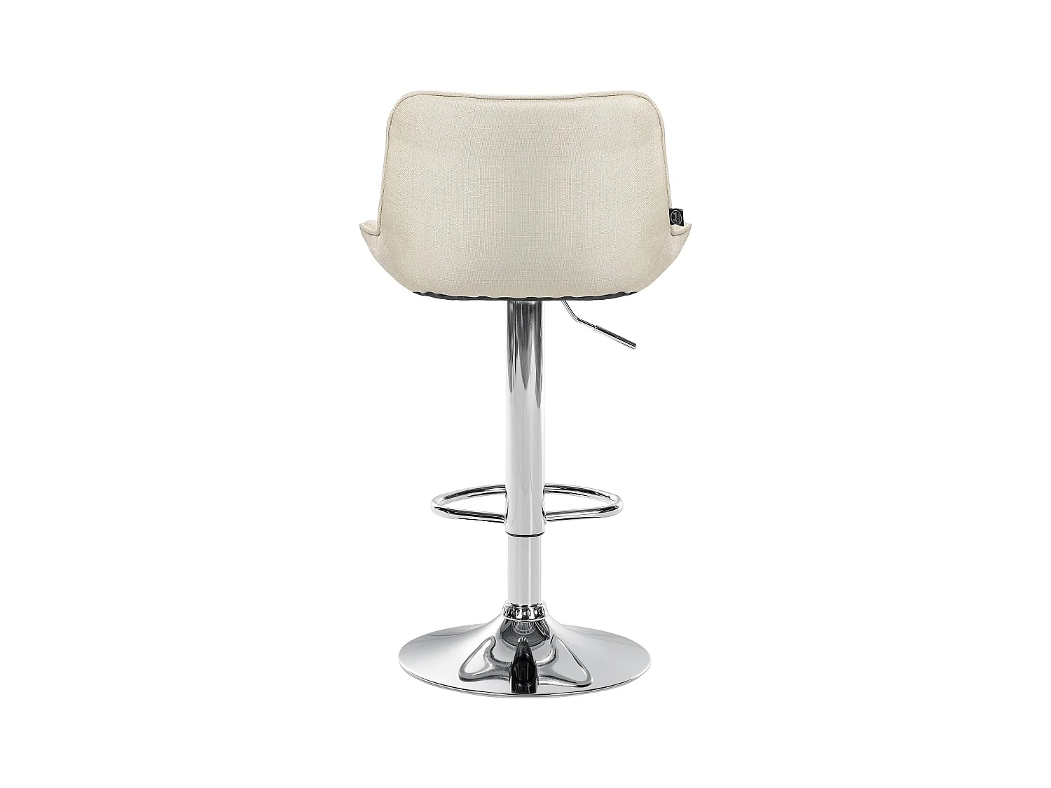 Lot de 2  Tabouret de bar - Tissu & Chrome - Crème - Vonore