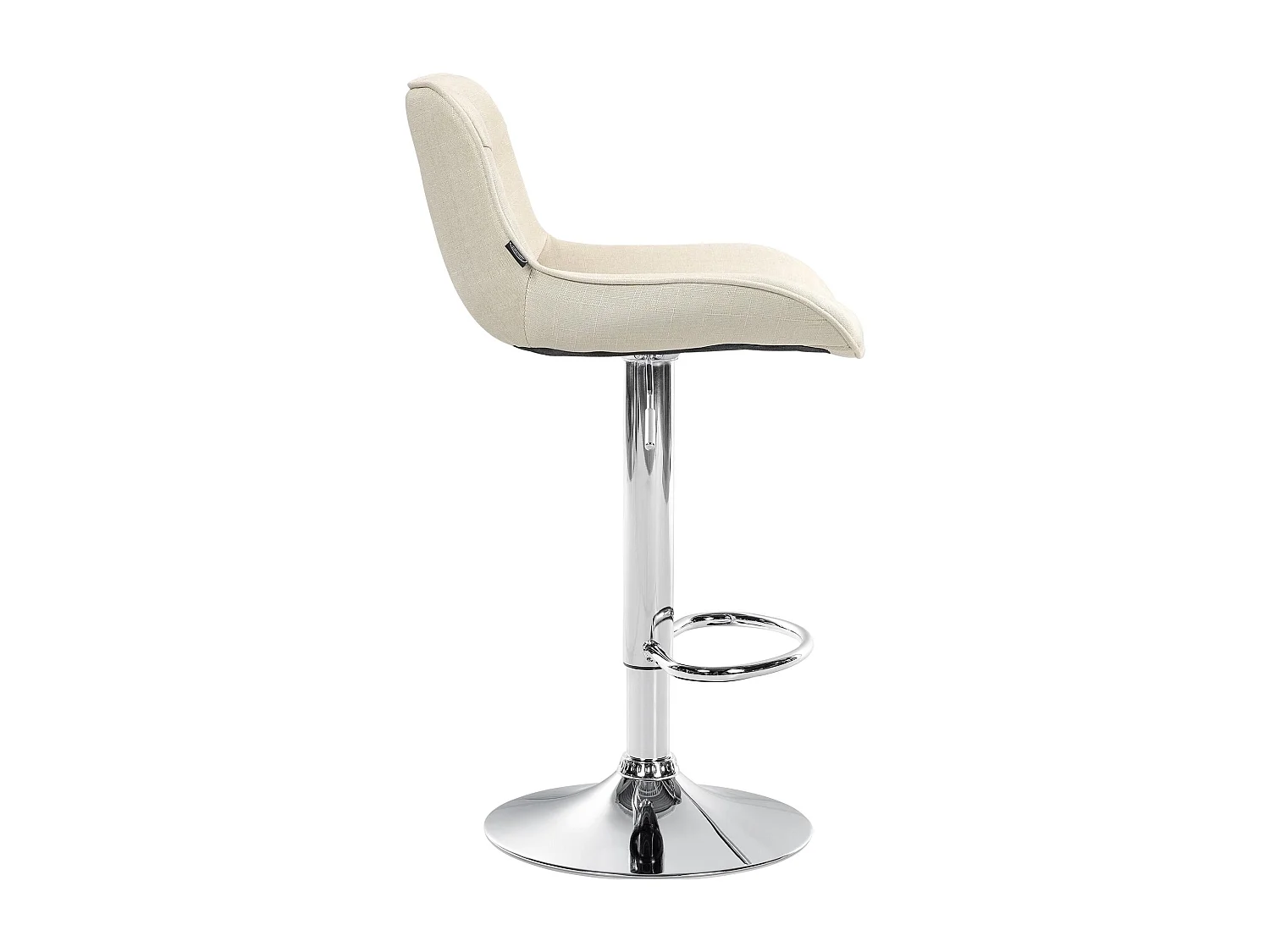 Lot de 2  Tabouret de bar - Tissu & Chrome - Crème - Vonore