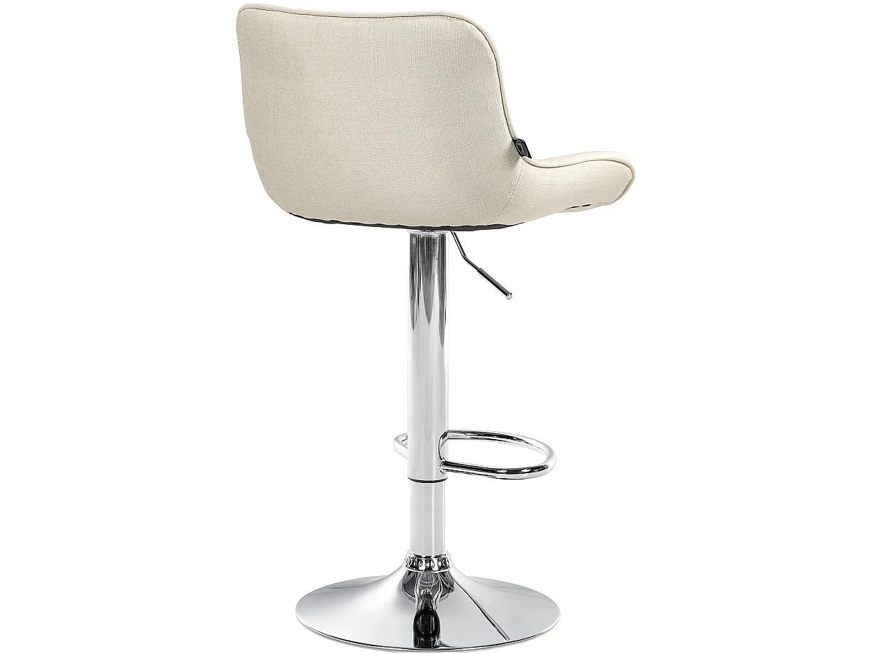 Lot de 2  Tabouret de bar - Tissu & Chrome - Crème - Vonore