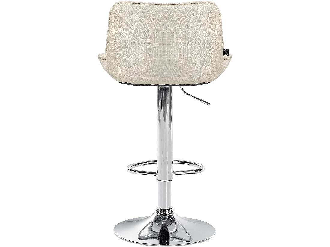 Lot de 2  Tabouret de bar - Tissu & Chrome - Crème - Vonore
