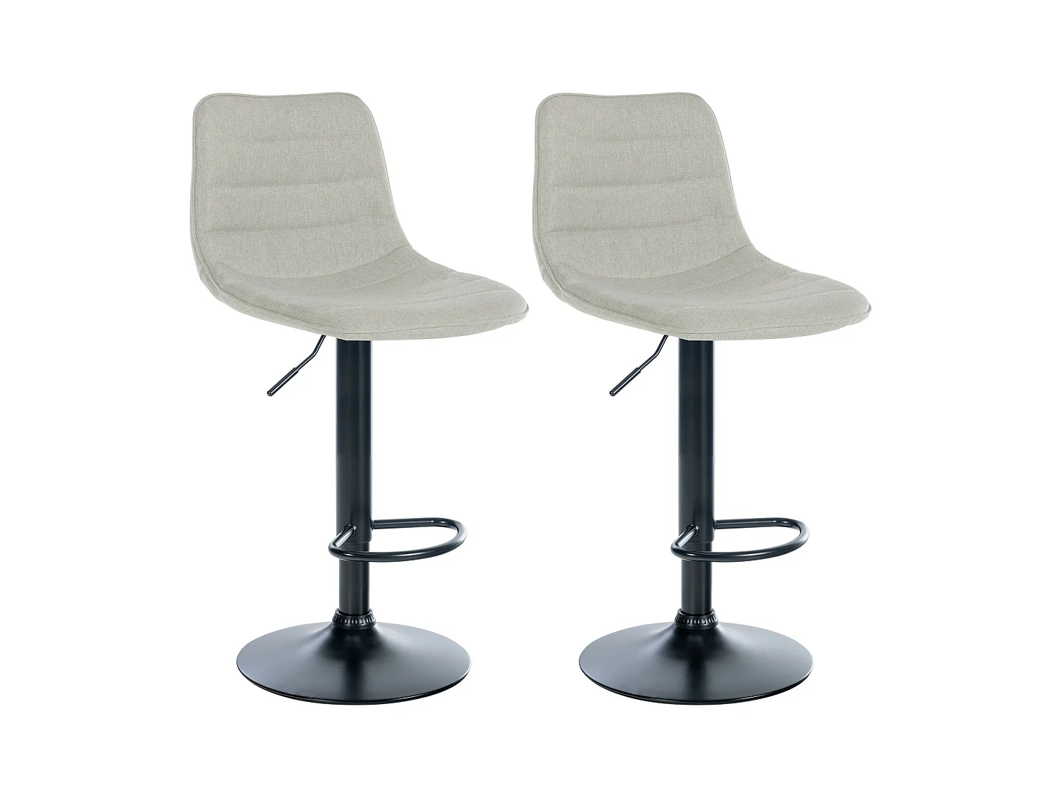 Lot de 2  Tabouret de bar - Tissu - Crème - Lex