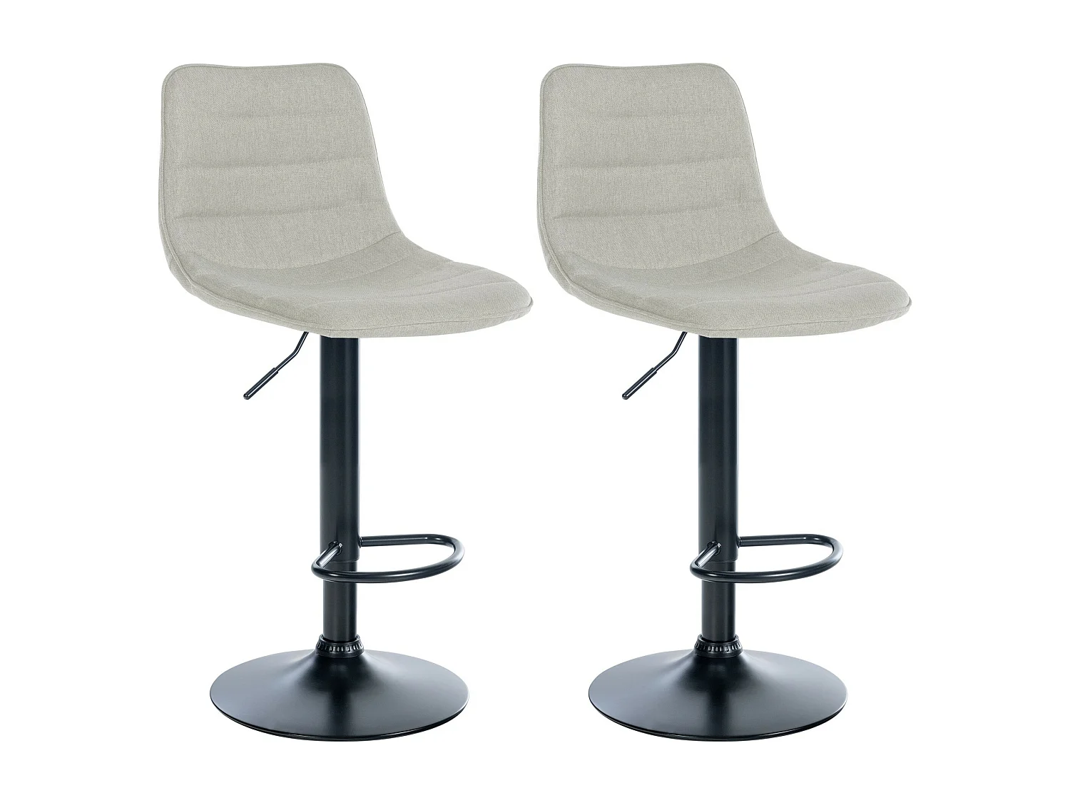 Lot de 2  Tabouret de bar - Tissu - Crème - Lex