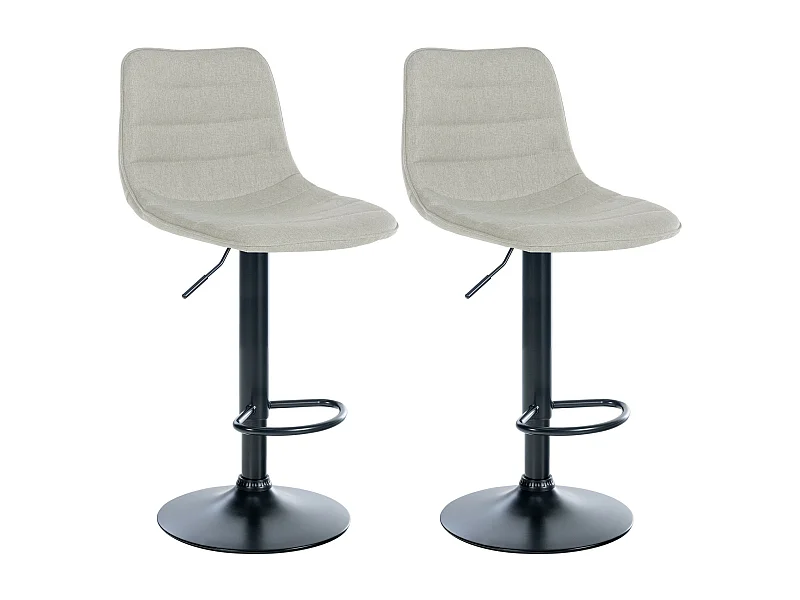 Lot de 2  Tabouret de bar - Tissu - Crème - Lex