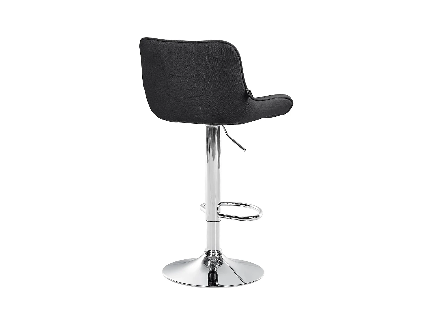 Lot de 2  Tabouret de bar - Tissu & Chrome - Gris foncé - Vonore