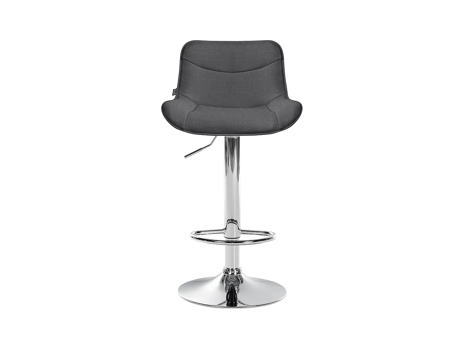 Lot de 2  Tabouret de bar - Tissu & Chrome - Gris foncé - Vonore